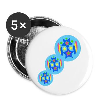 graphic art stern bunt - Buttons groß 56 mm (5er Pack) - Weiß - Vorne