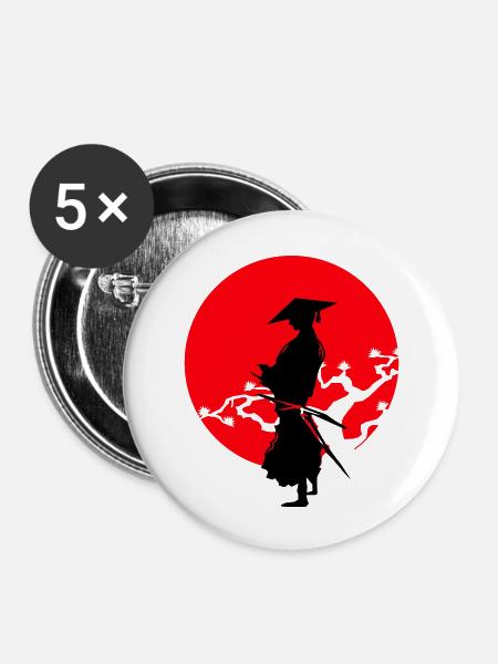 samurai warrior - Buttons groß 56 mm (5er Pack) - Weiß