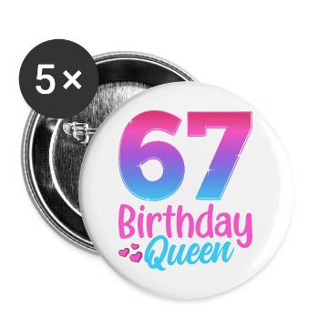 Anniversaire Queen 67 Geburtstag - Lot de 5 grands badges (56 mm) - blanc - Devant