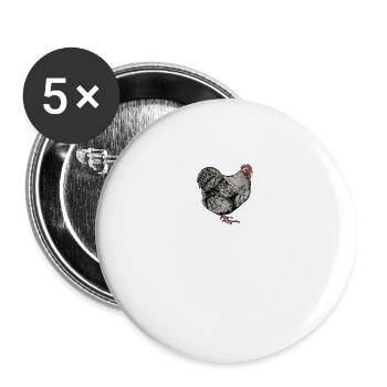 Brahma Hühner I Chicken Geflügel Motiv für - Buttons groß 56 mm (5er Pack) - Weiß - Vorne