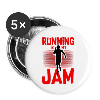 Running Is My Jam 4 - Buttons large 2.2''/56 mm (5-pack) - white - Front