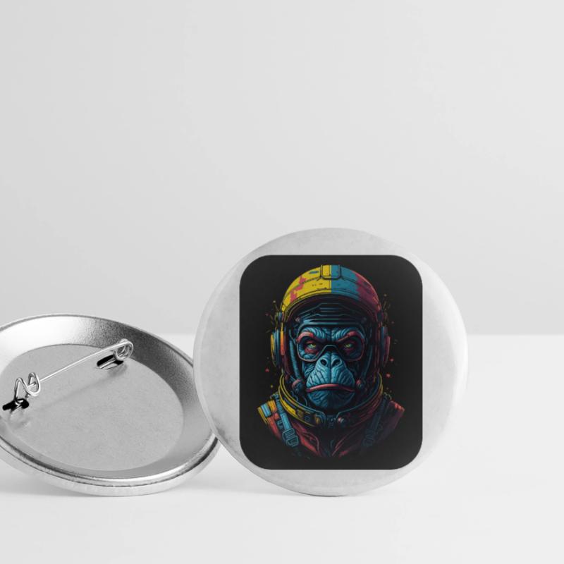 Space Monkey | Combinaison spatiale APE | Voyage spatial de singe Lot de 5 grands badges (56 mm)