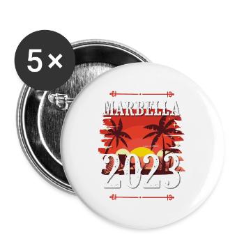 Marbella 2023 - Buttons groß 56 mm (5er Pack) - Weiß - Vorne