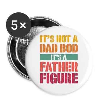 It's not a Dad Bod It's a Father figure - Buttons large 2.2''/56 mm (5-pack) - white - Front