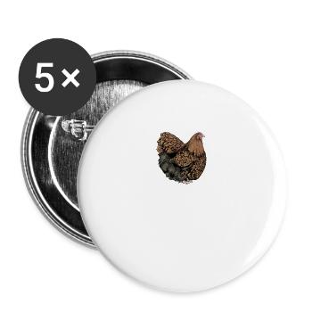 Brahma Hühner I Chicken Geflügel Motiv für - Buttons groß 56 mm (5er Pack) - Weiß - Vorne