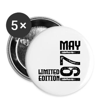 Geschenk Mai 1971. Jubiläum Mai 1971. Mai 1971. - Buttons groß 56 mm (5er Pack) - Weiß - Vorne