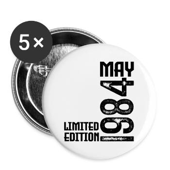 Cadeau may 1984. anniversary may 1984. Mai 1984. - Lot de 5 grands badges (56 mm) - blanc - Devant