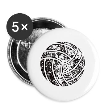 Volleyball Geschenk Volleyballerin Beachvolleyball - Buttons groß 56 mm (5er Pack) - Weiß - Vorne