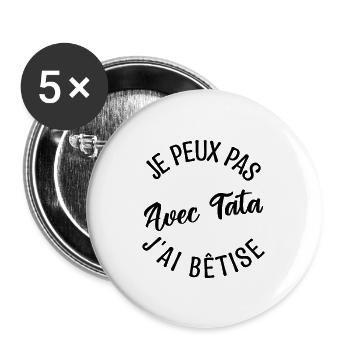 Cadeau Tata. cadeau tante. ma tata préféré. - Lot de 5 grands badges (56 mm) - blanc - Devant
