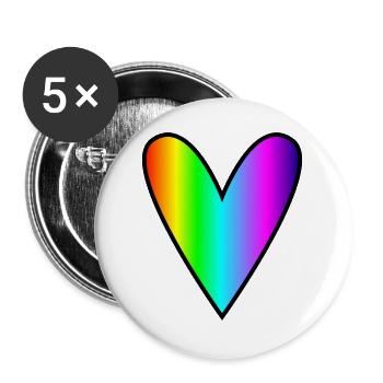 CŒUR. CŒURS. SAINT VALENTIN. LOVE. AMOUR. COUPLE. - Lot de 5 grands badges (56 mm) - blanc - Devant