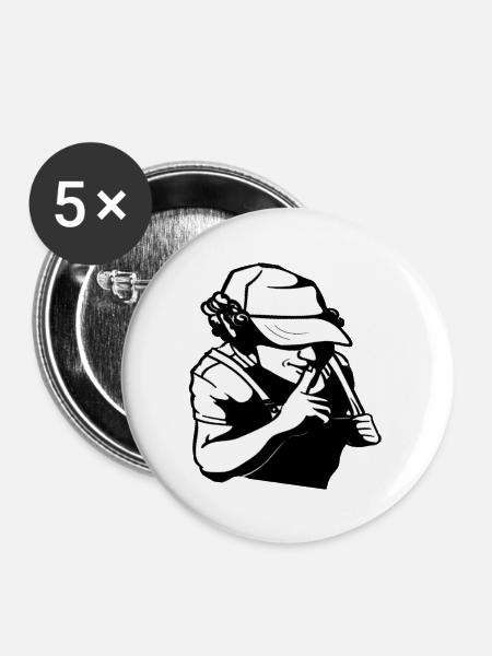 Mensch, humanes Design - Buttons groß 56 mm (5er Pack) - Weiß