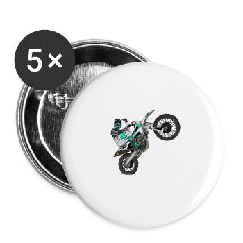 Motocross / Enduro / Freestyle mx / Dirtbike retro - Buttons large 2.2''/56 mm (5-pack) - white - Front