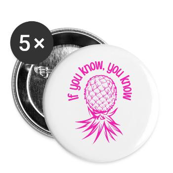 Le Lifestyle Swinger Cadeau Ananas Swinging - Lot de 5 grands badges (56 mm) - blanc - Devant