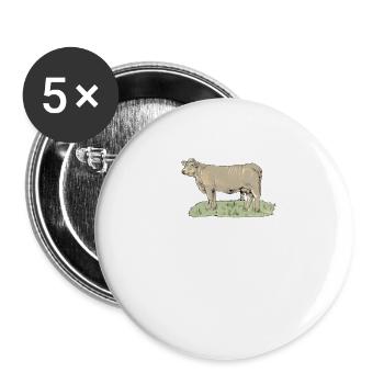 Charolais Rind I Frankreich Rinderzucht für - Buttons groß 56 mm (5er Pack) - Weiß - Vorne