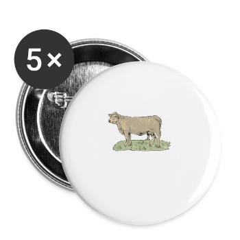 Charolais Rind I Frankreich Rinderzucht für - Buttons groß 56 mm (5er Pack) - Weiß - Vorne