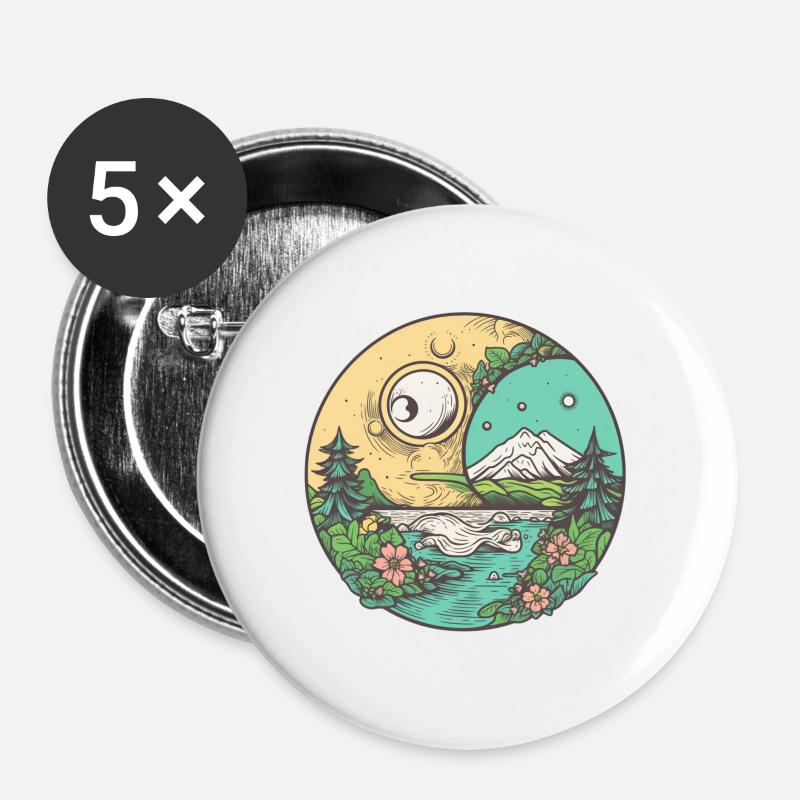 wonderful nature - Buttons large 2.2''/56 mm (5-pack) - white