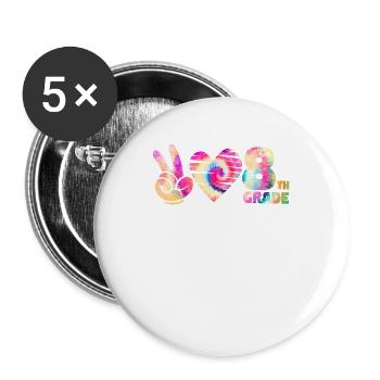 Peace Love Eighth Grade 8. Funny Tie Dye Student - Buttons large 2.2''/56 mm (5-pack) - white - Front