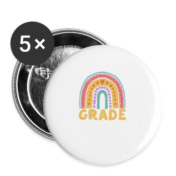 Vierte Klasse Lehrer 4. Lehre Zurück zu Schule - Buttons groß 56 mm (5er Pack) - Weiß - Vorne