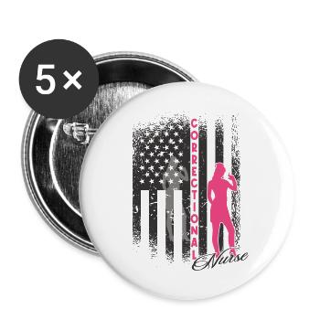 Prisons RN Correctional Nurse - Buttons large 2.2''/56 mm (5-pack) - white - Front