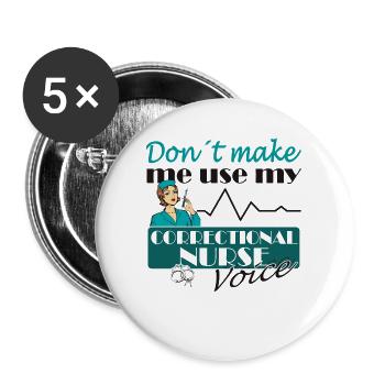 Prisons RN Correctional Nurse - Buttons large 2.2''/56 mm (5-pack) - white - Front