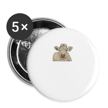Charolais Rind I Frankreich Rinderzucht für - Buttons groß 56 mm (5er Pack) - Weiß - Vorne