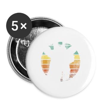 Rétro Vintage Girafe Lunettes de soleil Drôle d’animal - Lot de 5 grands badges (56 mm) - blanc - Devant