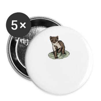 Stone marten I house marten game hunting motif for hunters - Buttons large 2.2''/56 mm (5-pack) - white - Front