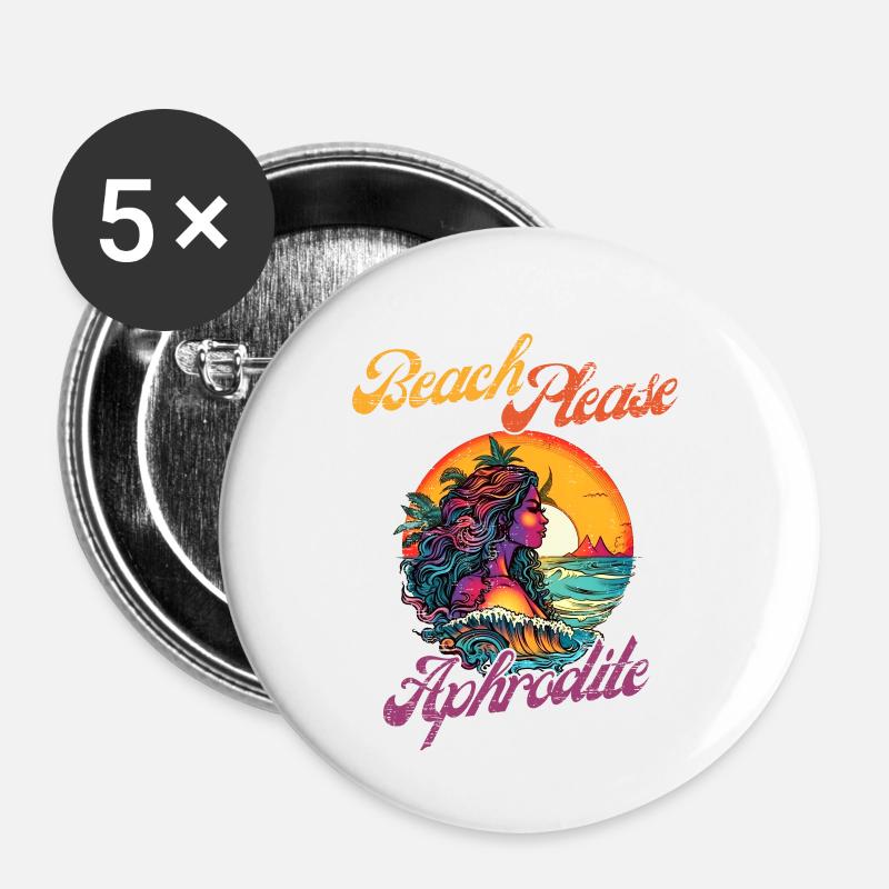 Beach Please - Aphrodite - Buttons large 2.2''/56 mm (5-pack) - white