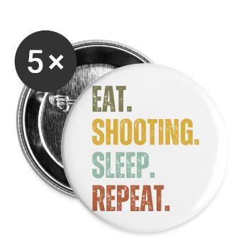 EAT SHOOTING SLEEP REPEAT - Buttons large 2.2''/56 mm (5-pack) - white - Front