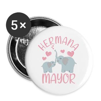 Niñas Dulce Eléphant Futura Hermana Mayor - Lot de 5 grands badges (56 mm) - blanc - Devant