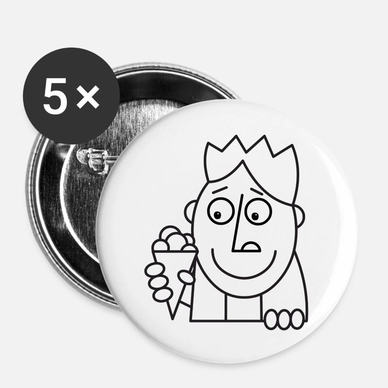 ice cream! - Buttons large 2.2''/56 mm (5-pack) - white