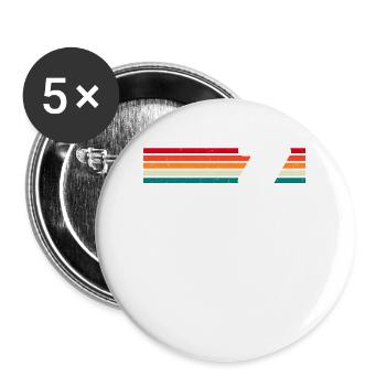 Genial seit 1977 Geschenke zum 46. Geburtstag 46 Jahre - Buttons groß 56 mm (5er Pack) - Weiß - Vorne