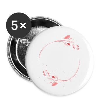La mariée floral - Lot de 5 grands badges (56 mm) - blanc - Devant