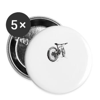 Folge mir nicht ich mach dumme Sachen Mountainbike - Buttons groß 56 mm (5er Pack) - Weiß - Vorne