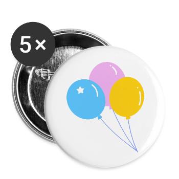 Cute colorful party balloon - Buttons large 2.2''/56 mm (5-pack) - white - Front