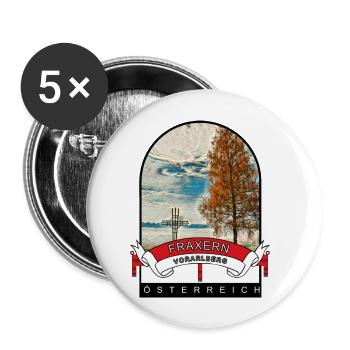 Vorarlberg Fraxern Österreich Souvenir - Buttons groß 56 mm (5er Pack) - Weiß - Vorne