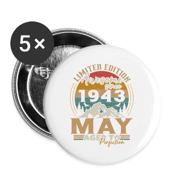 May 1943 Vintage Anniversary May 1943 - Buttons large 2.2''/56 mm (5-pack) - white - Front