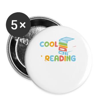 Tous les enfants cool lisent un professeur de lecture de livres - Lot de 5 grands badges (56 mm) - blanc - Devant