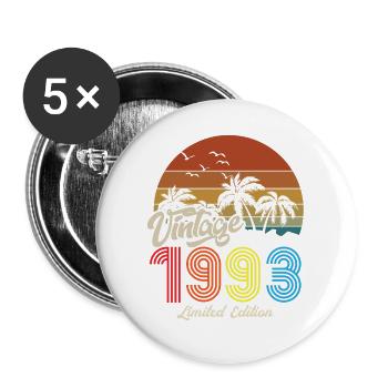 Unique vintage 1993 Limited edition - Buttons large 2.2''/56 mm (5-pack) - white - Front