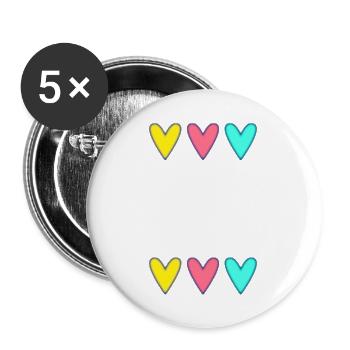 MERCI. MERCI MAÎTRESSE. CADEAU MAÎTRESSE. VACANCES - Lot de 5 grands badges (56 mm) - blanc - Devant