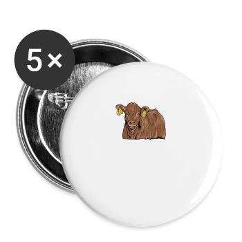 Limousin Rind I Frankreich Rinderzucht für - Buttons groß 56 mm (5er Pack) - Weiß - Vorne