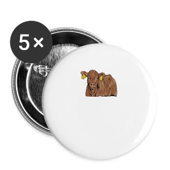 Limousin Rind I Frankreich Rinderzucht für - Buttons groß 56 mm (5er Pack) - Weiß - Vorne