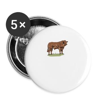 Limousin Rind I Frankreich Rinderzucht für - Buttons groß 56 mm (5er Pack) - Weiß - Vorne