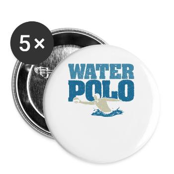 Vintage Water Polo Silhouette Polo Retro Sport - Buttons large 2.2''/56 mm (5-pack) - white - Front