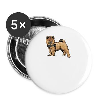 Eurasier Dog I Dog breed for dog owners - Buttons large 2.2''/56 mm (5-pack) - white - Front