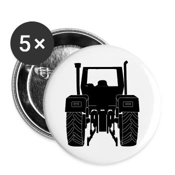 Tracteur agricole arrière - Lot de 5 grands badges (56 mm) - blanc - Devant