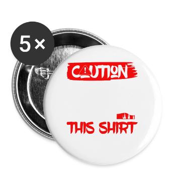 Caution Wet Paint! Job Professional Painter - Buttons large 2.2''/56 mm (5-pack) - white - Front