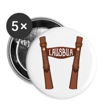 Lausbua T-Shirt Herren Trachtenshirt Tracht Kinder - Buttons groß 56 mm (5er Pack) - Weiß - Vorne