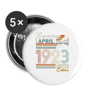 JAHRGANG APRIL 1923 LIMITIERTE AUFLAGE - Buttons groß 56 mm (5er Pack) - Weiß - Vorne