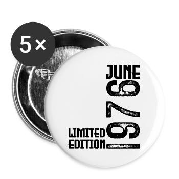 Cadeau juin 1976 anniversaire Juin 1976. juin 1976 - Lot de 5 grands badges (56 mm) - blanc - Devant
